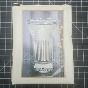 Crystal Clear Frosted Crystal 4.5 Inch Vase